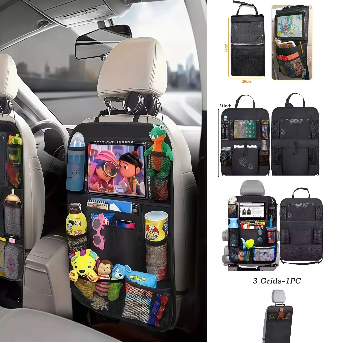 Toddler Tablet Accessories - Çok Fonksiyonlu Oxford Kumaş Araba Arka