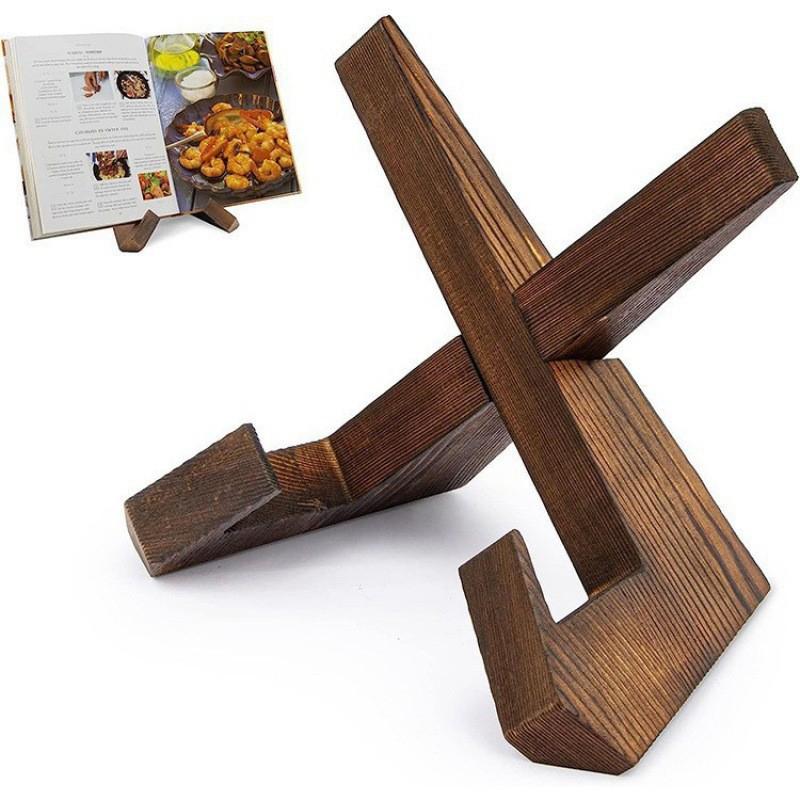 Tablet Accessories For Reading - Ayarlanabilir Açılı Ahşap Belge Standı, Yemek