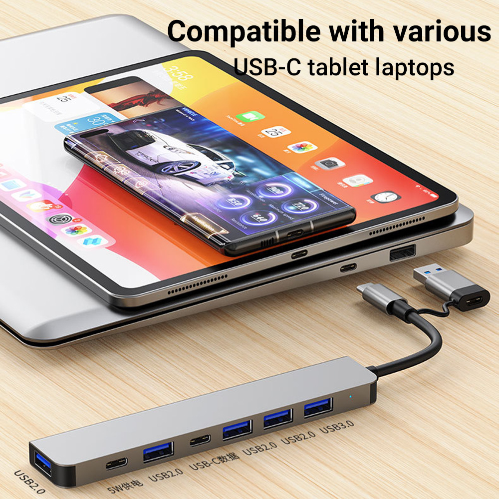 Tablet Accessories For Reading - 7'si 1 arada Çift Kafalı USB-C