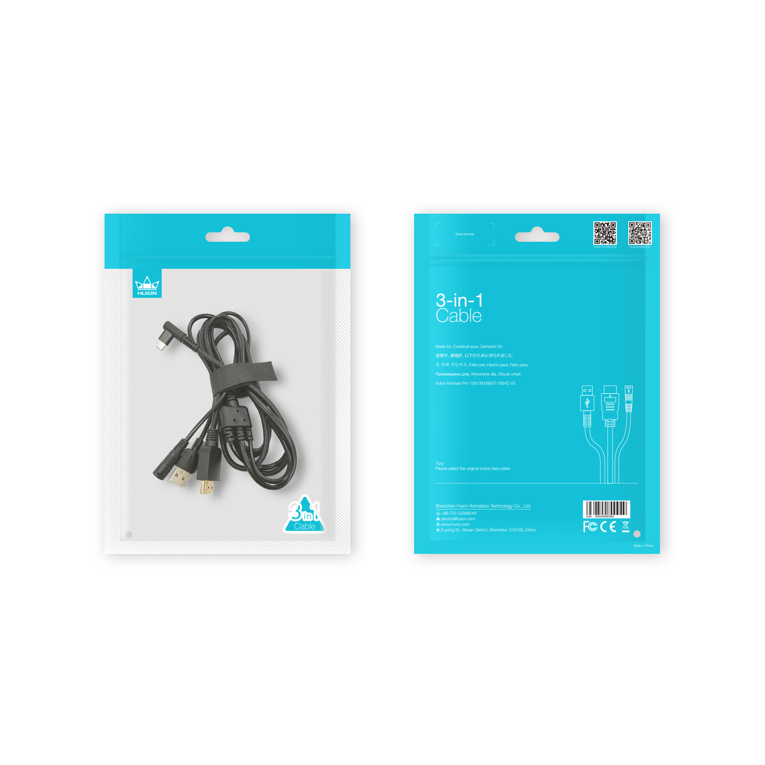 HUION 3 IN 1 kablo CB01 ile uy - Huion Tablet Accessories incelemesi ve fiyatı