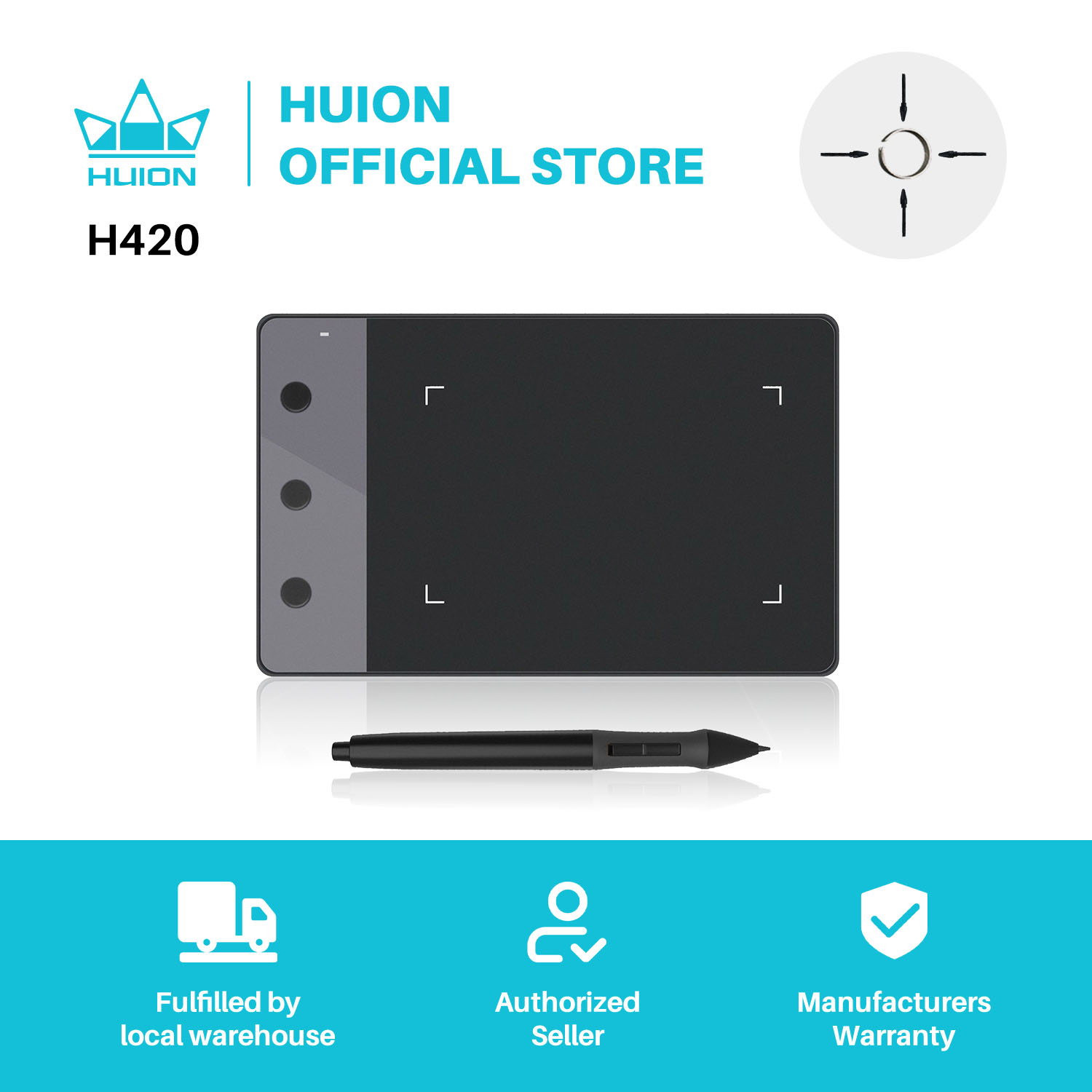 Yeni HUION H420 grafik tabletl - Huion Tablet Accessories incelemesi ve fiyatı