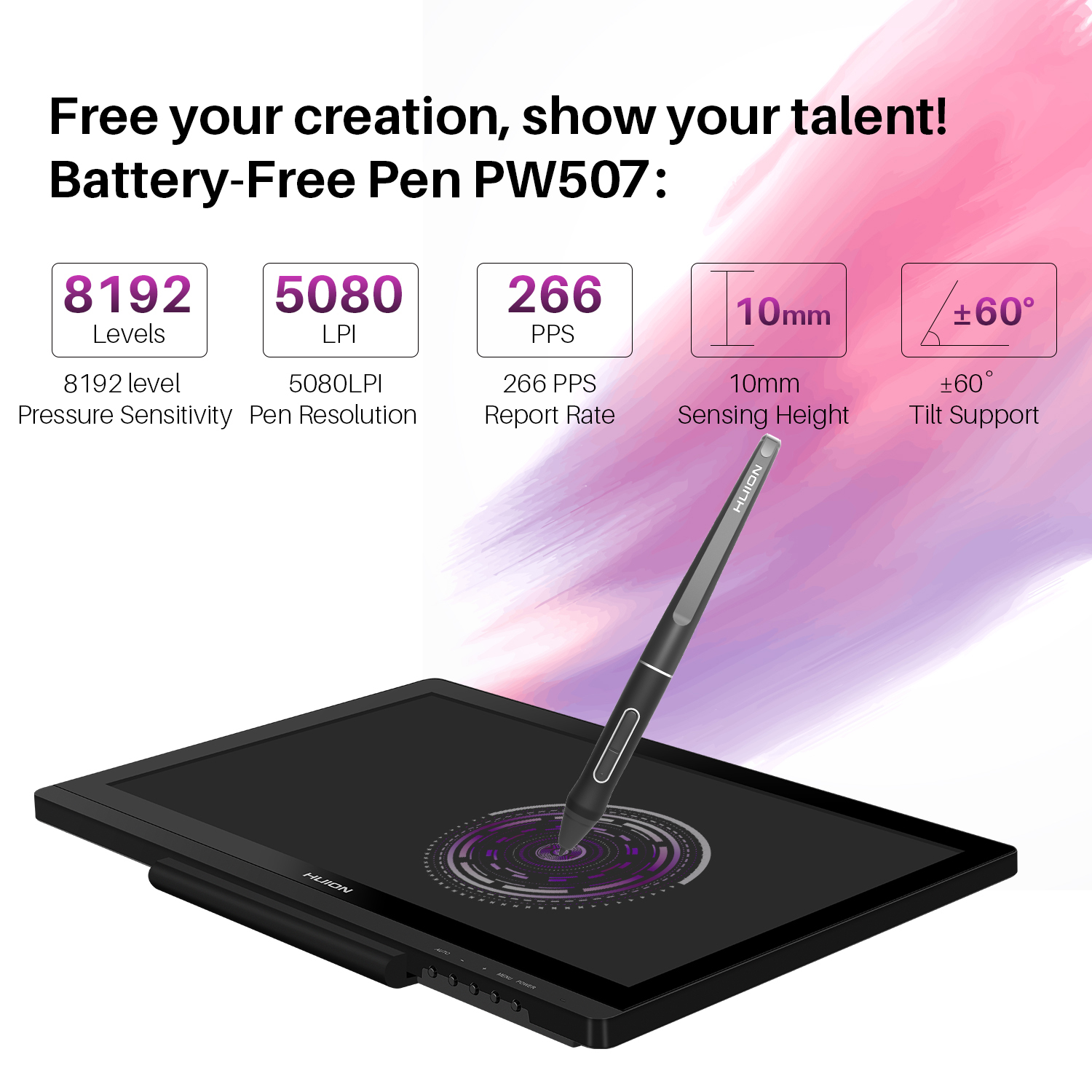 HUION pilsiz kalem PW507 2 Exp - Huion Tablet Accessories incelemesi ve fiyatı